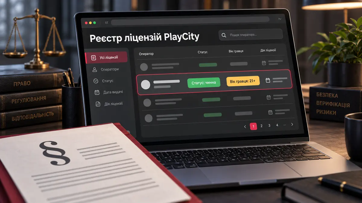 Реєстр ліцензій PlayCity з відкритим записом оператора