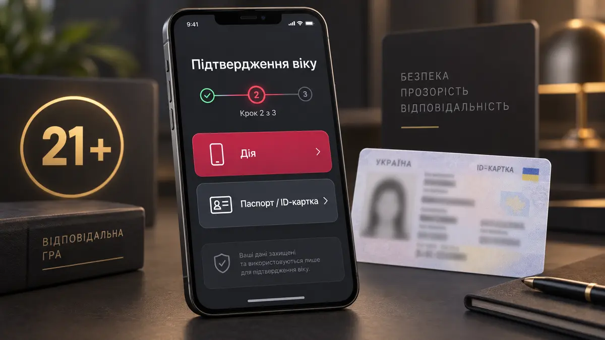 Екран верифікації віку через Дію або документ