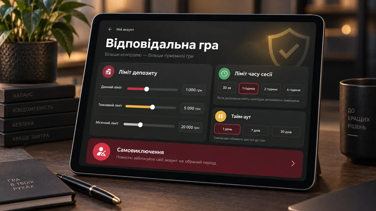 Розділ лімітів і самообмеження в кабінеті гравця