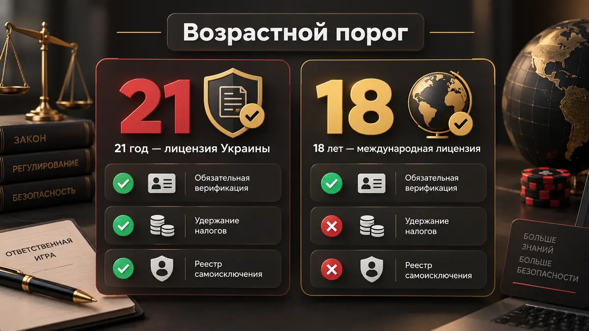 Таблица возрастного порога 18 против 21 года