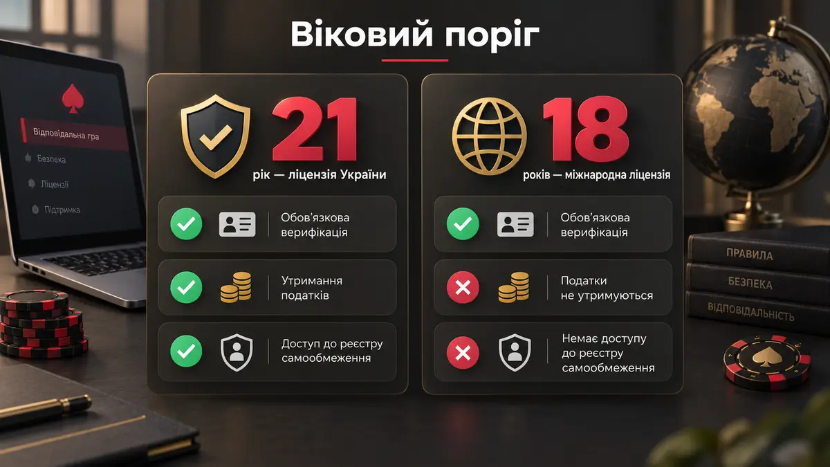 Таблиця вікового порогу 18 проти 21 рік