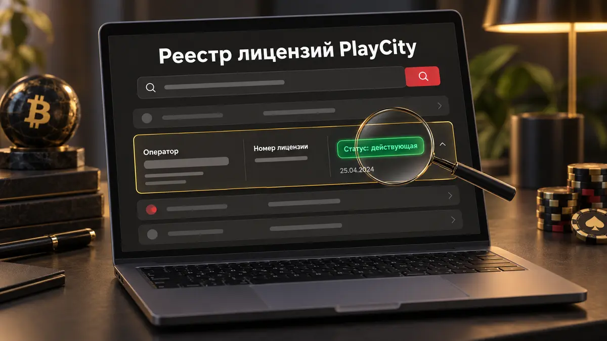 Реестр лицензий PlayCity с открытой записью оператора