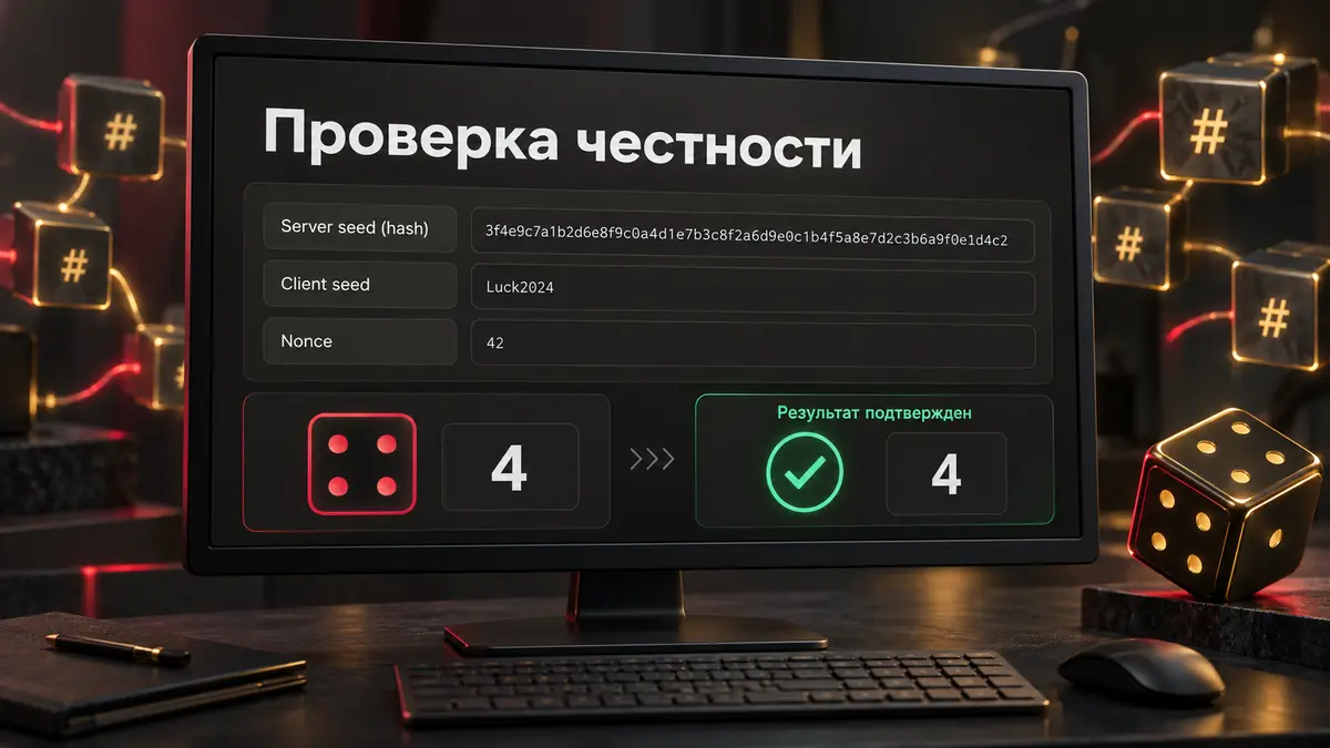 Интерфейс provably fair с хешем раунда