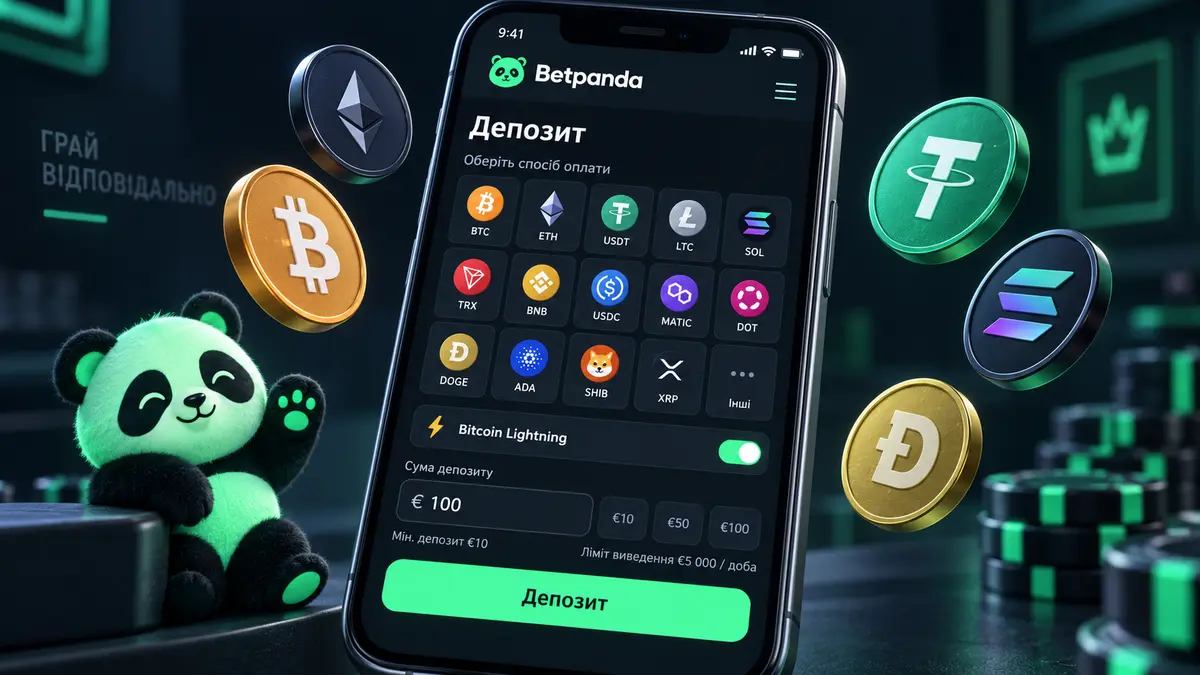 Каса BetPanda з вибором монети для депозиту