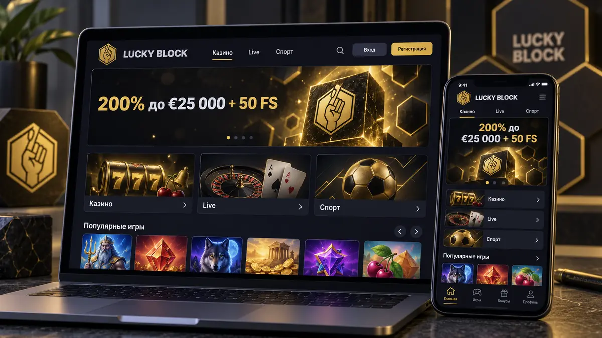 Главная страница крипто казино Lucky Block
