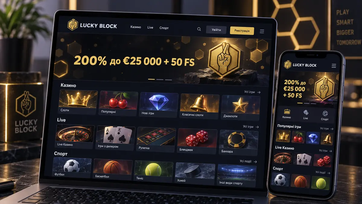 Головна сторінка крипто казино Lucky Block