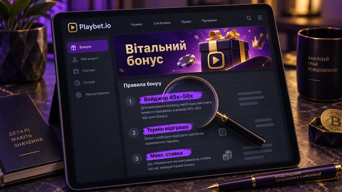 Умови відіграшу вітального бонусу в правилах