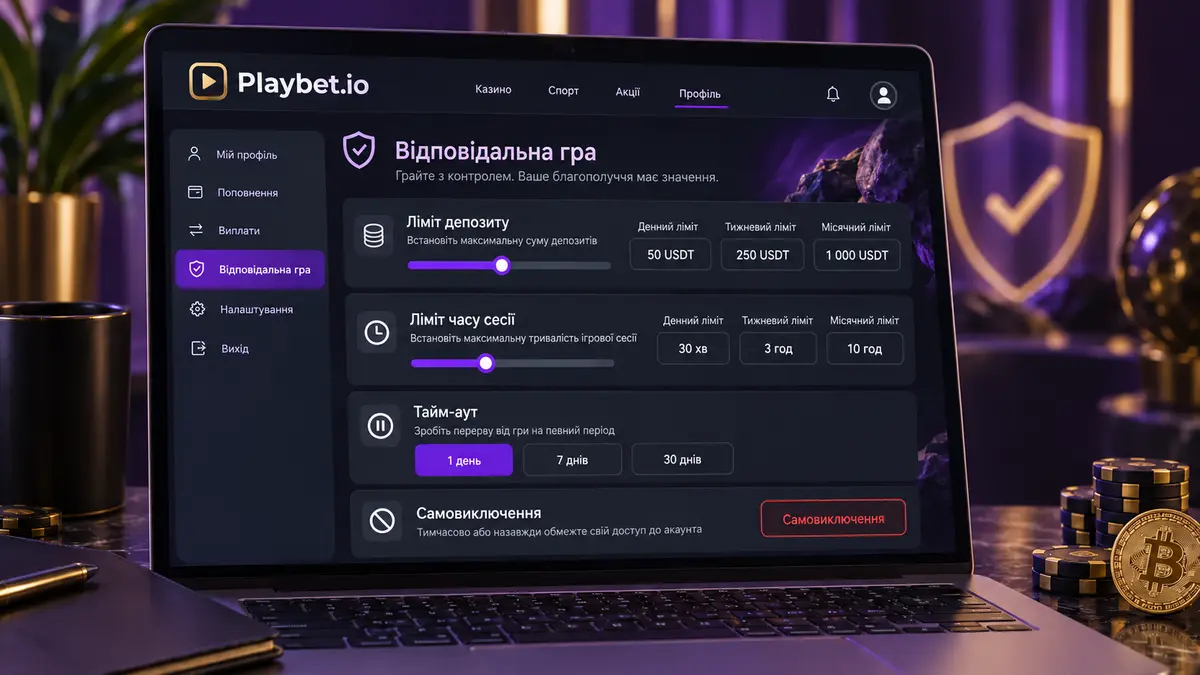 Розділ лімітів і самообмеження в кабінеті гравця
