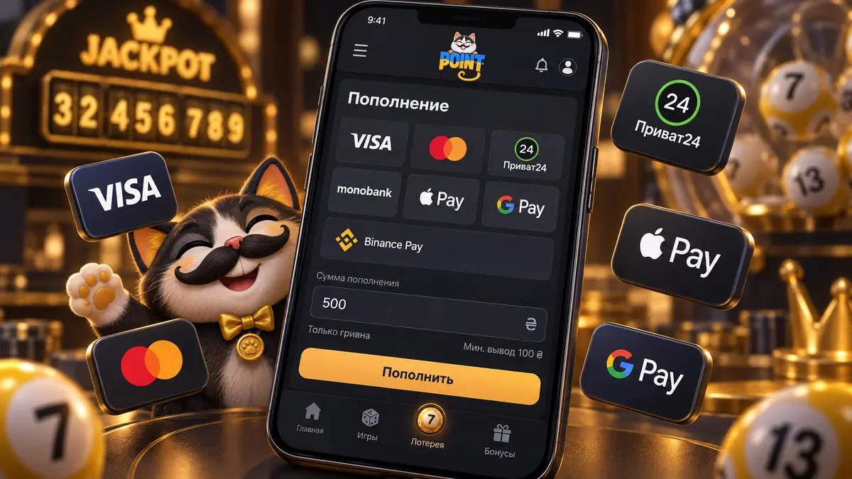 Касса PointLoto с гривневыми методами пополнения