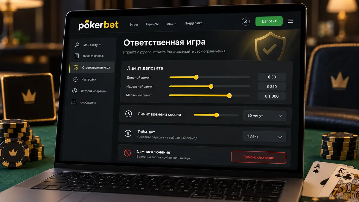 Раздел лимитов и самоограничения в кабинете игрока