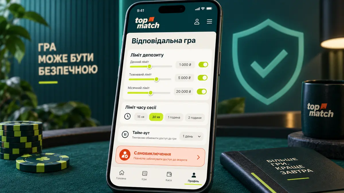 Розділ лімітів і самообмеження в кабінеті гравця